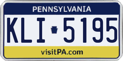 PA license plate KLI5195
