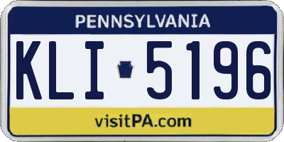 PA license plate KLI5196