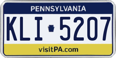 PA license plate KLI5207