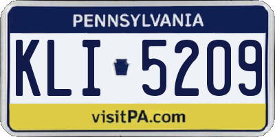 PA license plate KLI5209