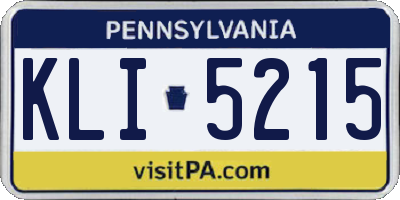 PA license plate KLI5215