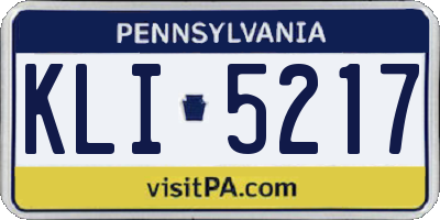 PA license plate KLI5217