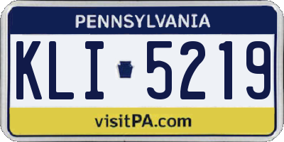 PA license plate KLI5219