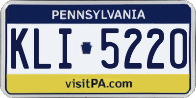 PA license plate KLI5220
