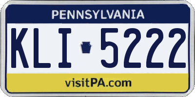 PA license plate KLI5222