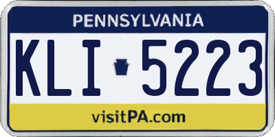 PA license plate KLI5223