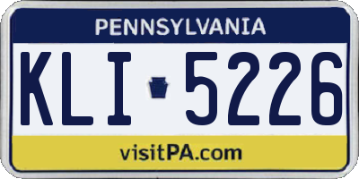 PA license plate KLI5226