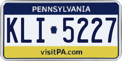PA license plate KLI5227