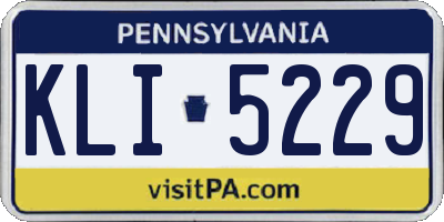 PA license plate KLI5229