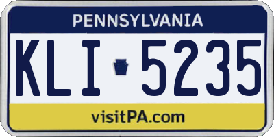 PA license plate KLI5235