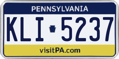 PA license plate KLI5237