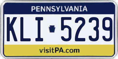PA license plate KLI5239