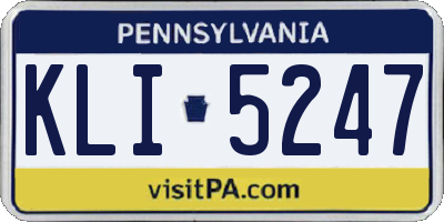 PA license plate KLI5247