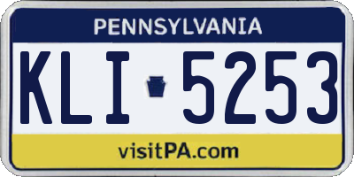 PA license plate KLI5253