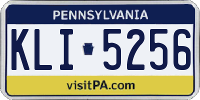 PA license plate KLI5256