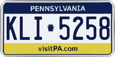 PA license plate KLI5258