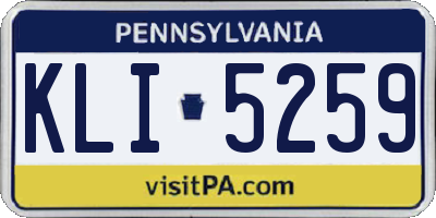 PA license plate KLI5259