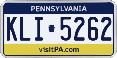 PA license plate KLI5262