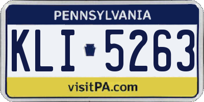 PA license plate KLI5263