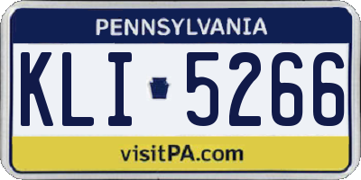 PA license plate KLI5266