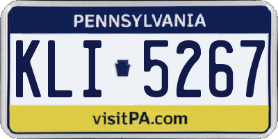 PA license plate KLI5267