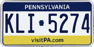 PA license plate KLI5274
