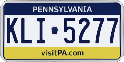 PA license plate KLI5277