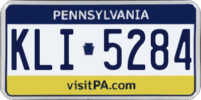 PA license plate KLI5284