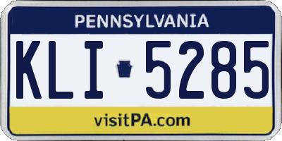 PA license plate KLI5285