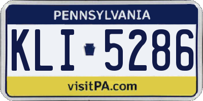 PA license plate KLI5286