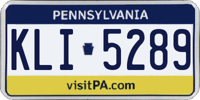 PA license plate KLI5289