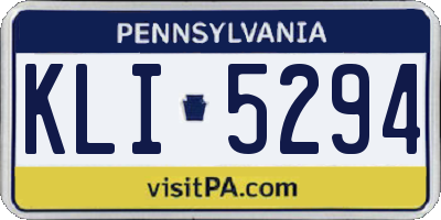 PA license plate KLI5294