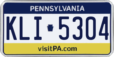 PA license plate KLI5304
