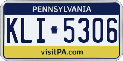 PA license plate KLI5306