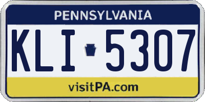 PA license plate KLI5307
