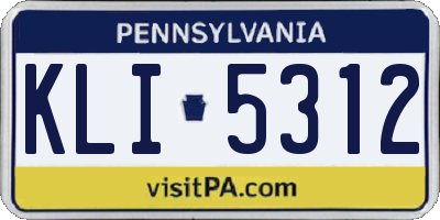 PA license plate KLI5312