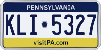 PA license plate KLI5327