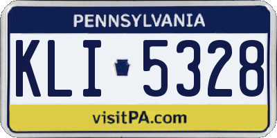 PA license plate KLI5328