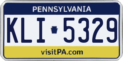 PA license plate KLI5329