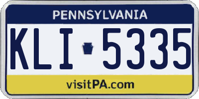 PA license plate KLI5335