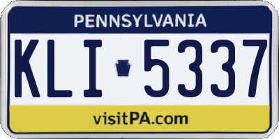 PA license plate KLI5337