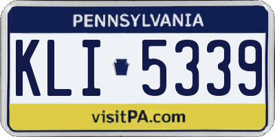 PA license plate KLI5339