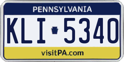 PA license plate KLI5340