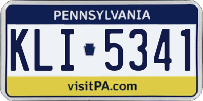 PA license plate KLI5341