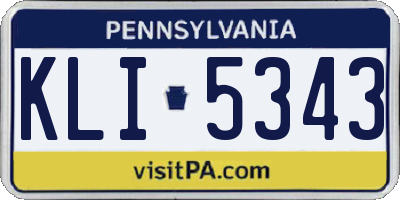 PA license plate KLI5343