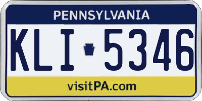 PA license plate KLI5346