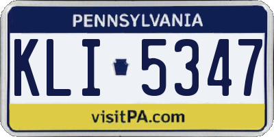 PA license plate KLI5347