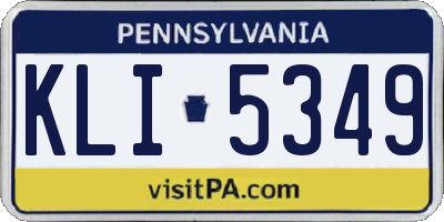 PA license plate KLI5349