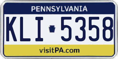 PA license plate KLI5358