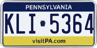 PA license plate KLI5364
